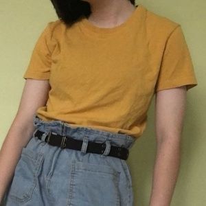 💛 Short Sleeved Top Orange Yellow Aesthetic